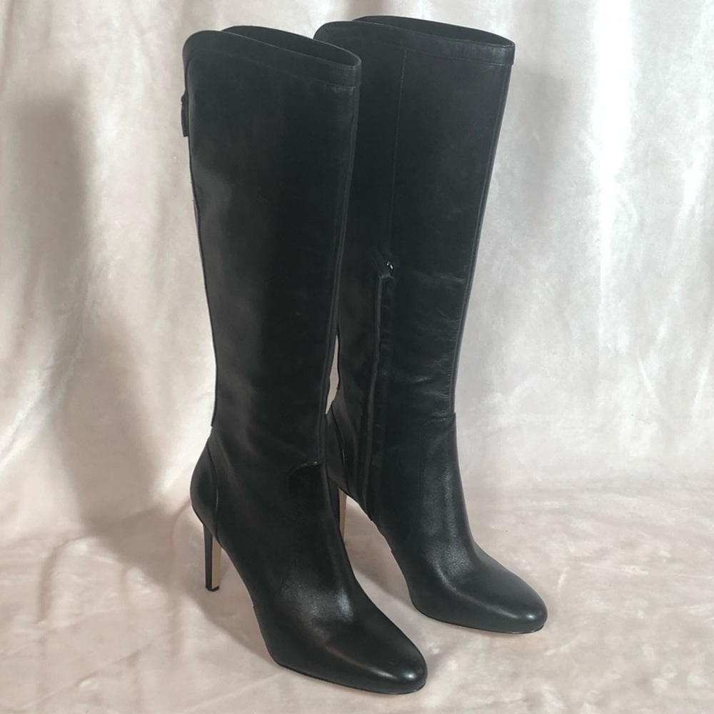 Nine West black leather knee high boots NEW